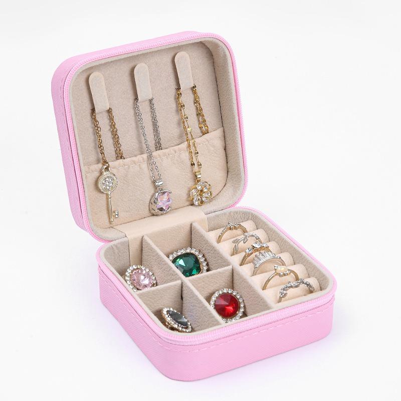 Jewelry storage box High-grade anti-oxidation stud earrings, necklace, jewelry ring grid desktop large-capacity display box
