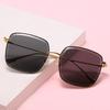 D Home Sunglasses, Hipster Large Square Metal Sunglasses, Trimmed Uv-Proof Sunglasses