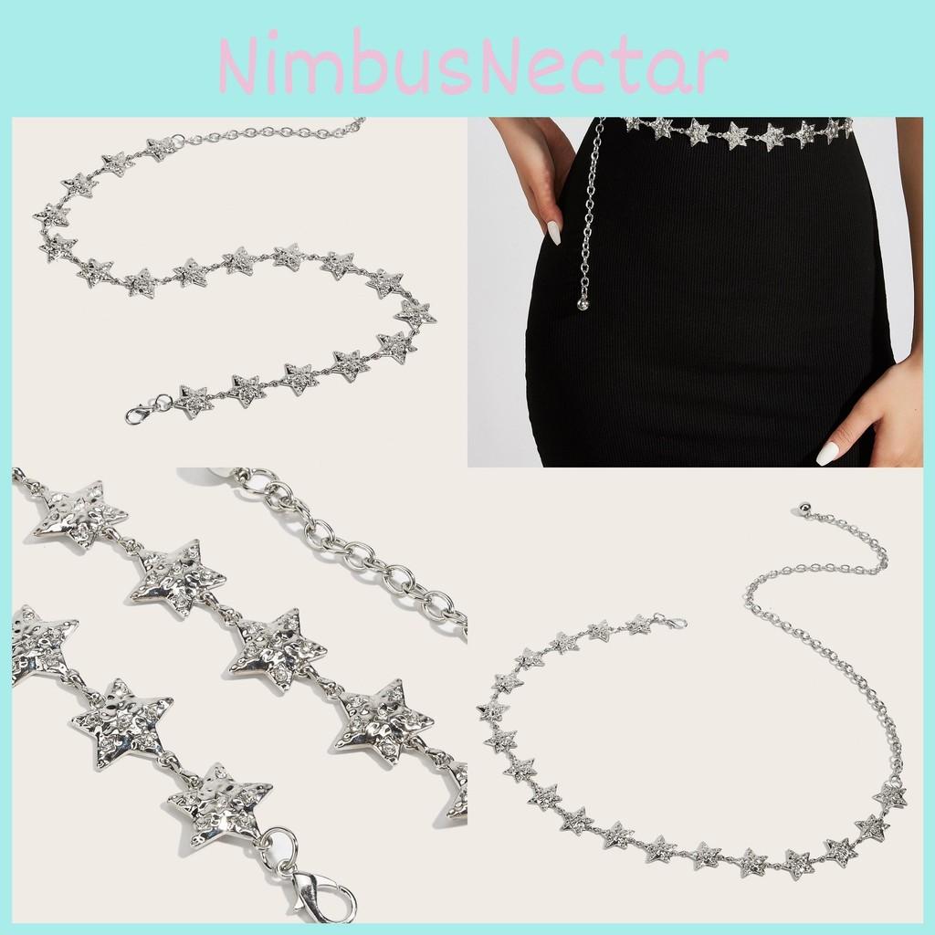 Shiny Waist Metal Chain With Star Pattern For Dresses And Skirts Wear Summer