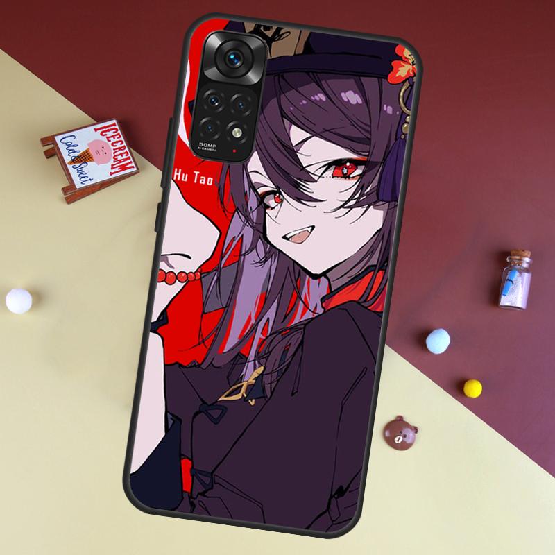 Hu Tao Genshin Impact Case For Xiaomi Redmi Note 8 9 12 10 11 Pro 8T 9S 10S 11S Cover For Redmi 9 10 9A 9C 10C