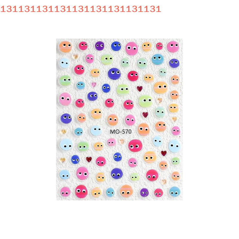 3D Cute Little Monster Nail Stickers Art Kawaii Cartoon Slider For Nails Self-Adhesive Decals Japanese Style Manicure Decoration