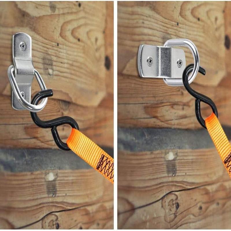 2/4/6/8Pcs Heavy Duty D Rings Tie Down Anchors Universal Trailer Connector Link D Shaped Tow Hook Wall Surface Mount Bracket