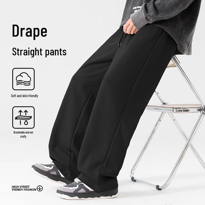 Warrior Men's Wide-Leg Casual Knit Drawstring Pants