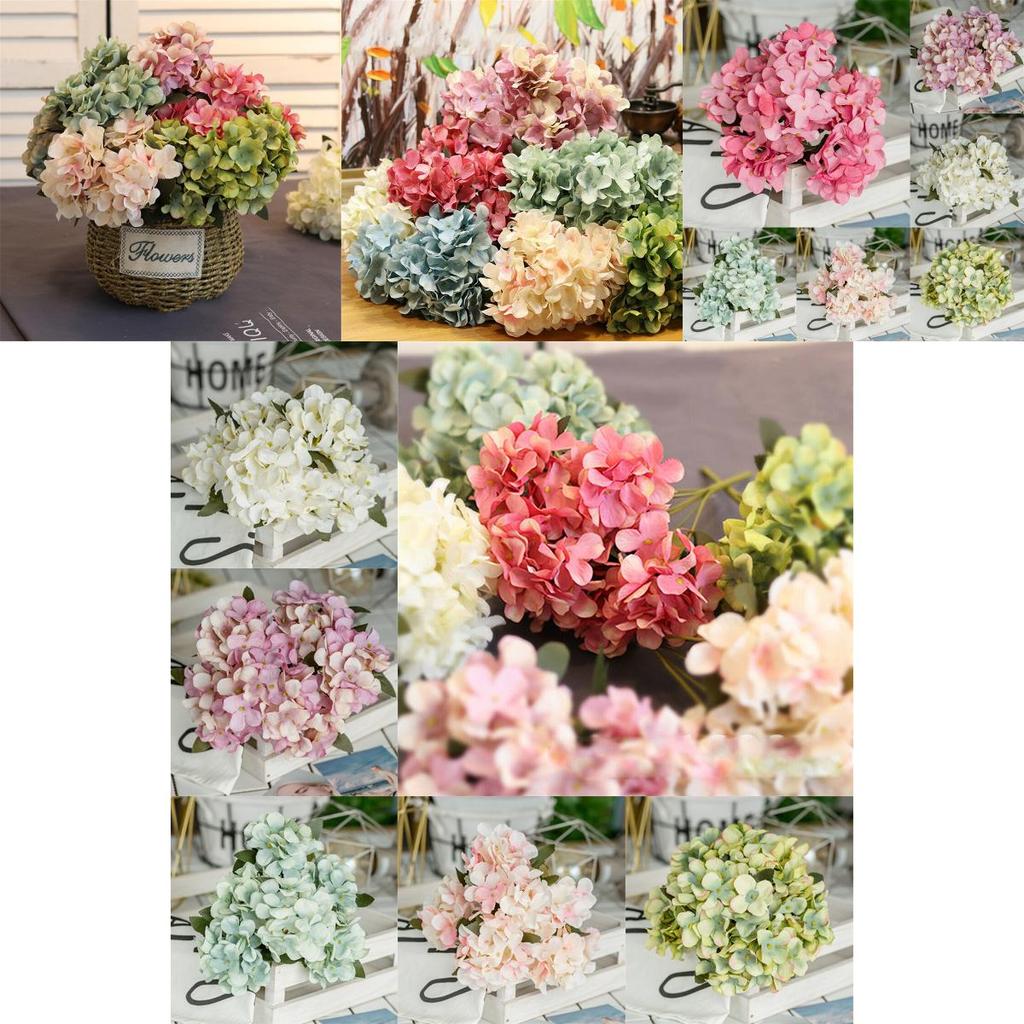 Atemberaubender 6 Köpfe Künstliche Seidenhortensie Kunstblume Brautstrauß Für Elegante Heimdekoration