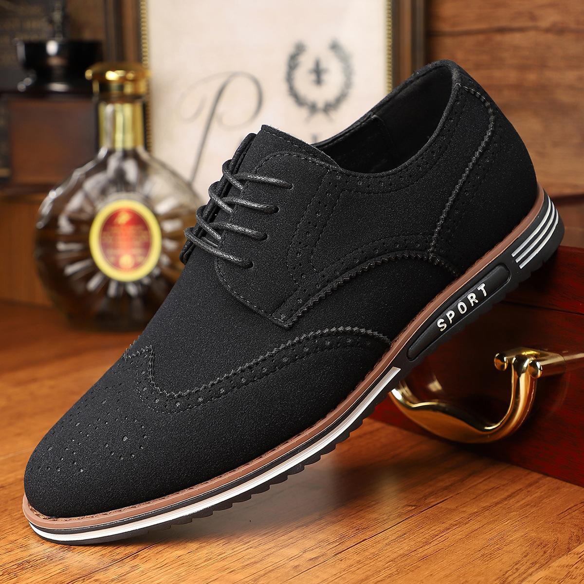 

20252025 Популярные деловые кожаные туфли в британском стиле ретро мужские туфли Повседневная универсальная обувь для выхода 39 чёрный