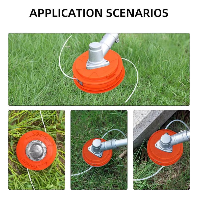 Universal Fit Automatic Grass Trimmer Head 2 Line System For Gasoline Garden Cutting Tools Easy to Install