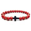 Temu Volcanic Rock & Turquoise Tiger's Eye Gemstone Elastic Bracelet