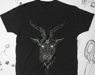 Satan Shirt for Men Women Girl Tee Goth Occult Graphic Shirt Guy Animal Goat Gothic Baphomet Pentagram Unisex Shirt Gift Idea