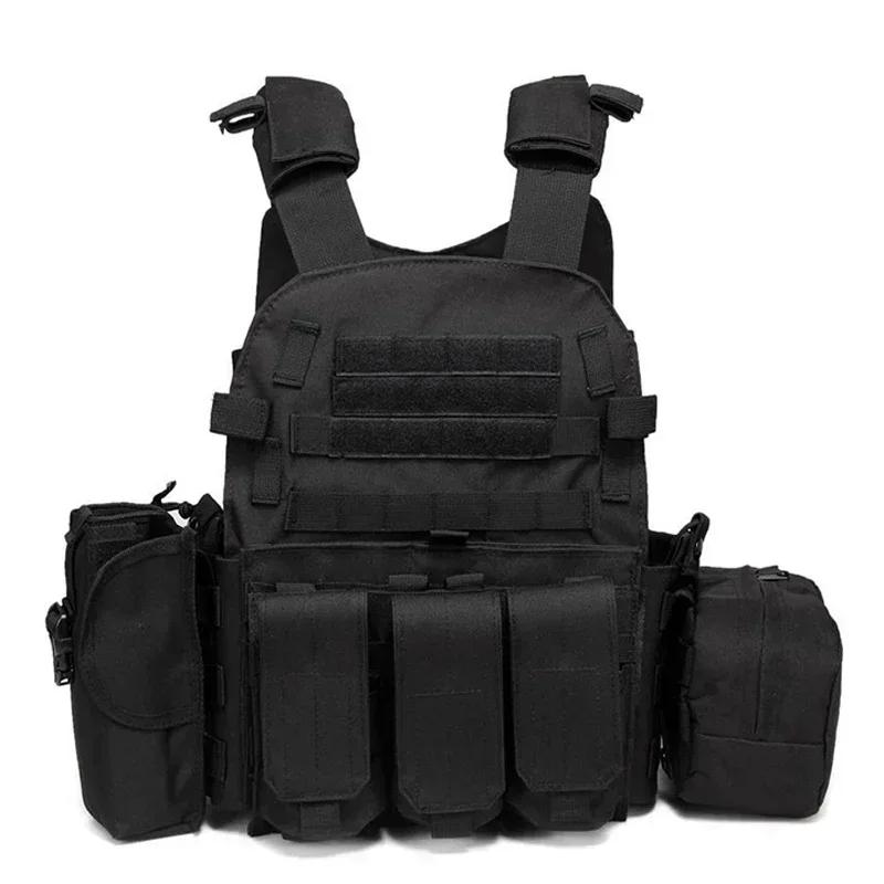 Gilet Tattico Corazza Corpo Equipaggiamento da Combattimento Esercito Porta Piastre Caccia Accessori Airsoft Tasca per Wargame Gilet