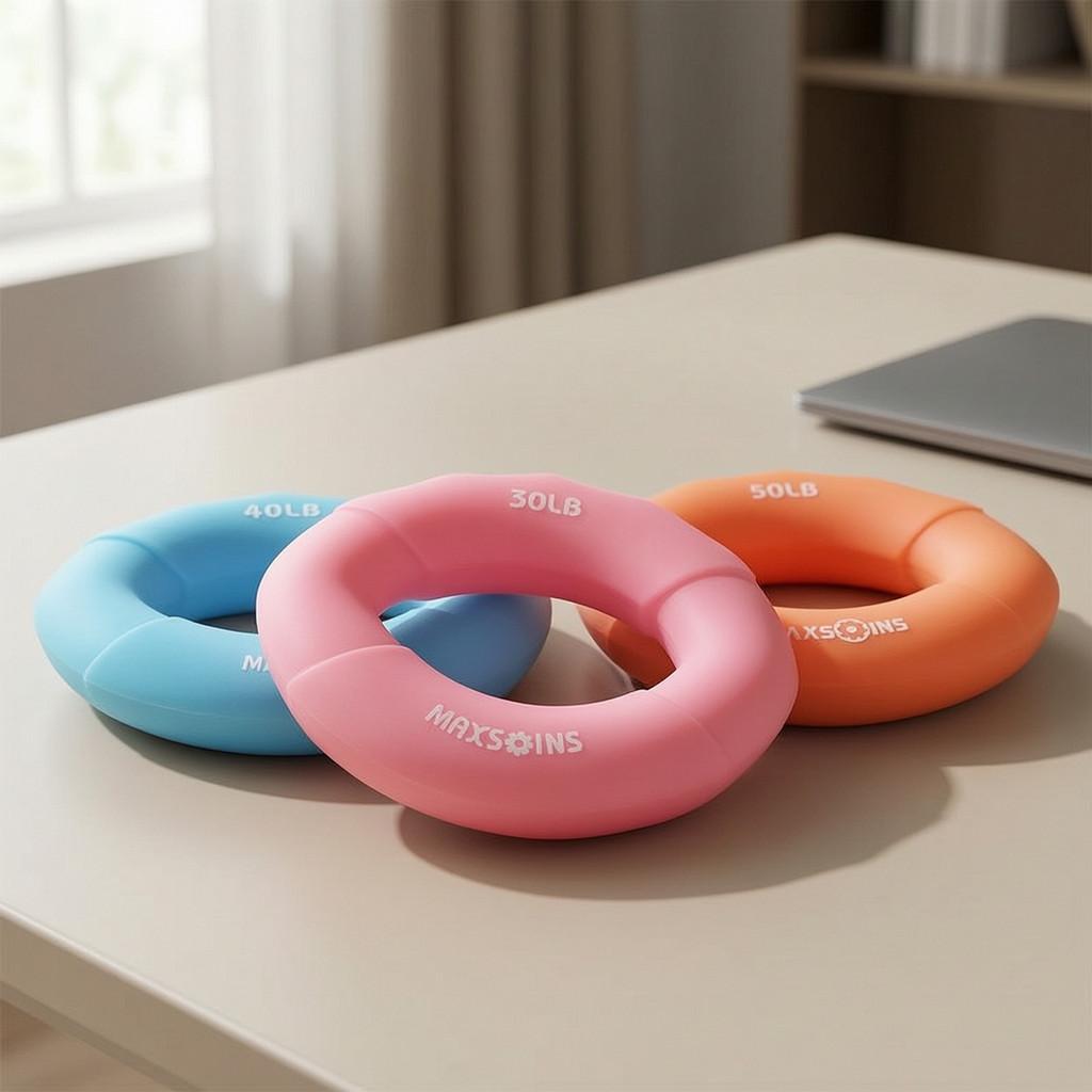 Elastic Hand Exercise Ring With Durable Silicone Material For Rehabilitation And Fitness