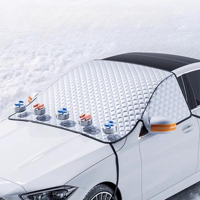 Magnetic Windshield Frost Cover, Thick Winter Snow Protector for Car Front Window, Universal Easy Install & Remove Ice Shield