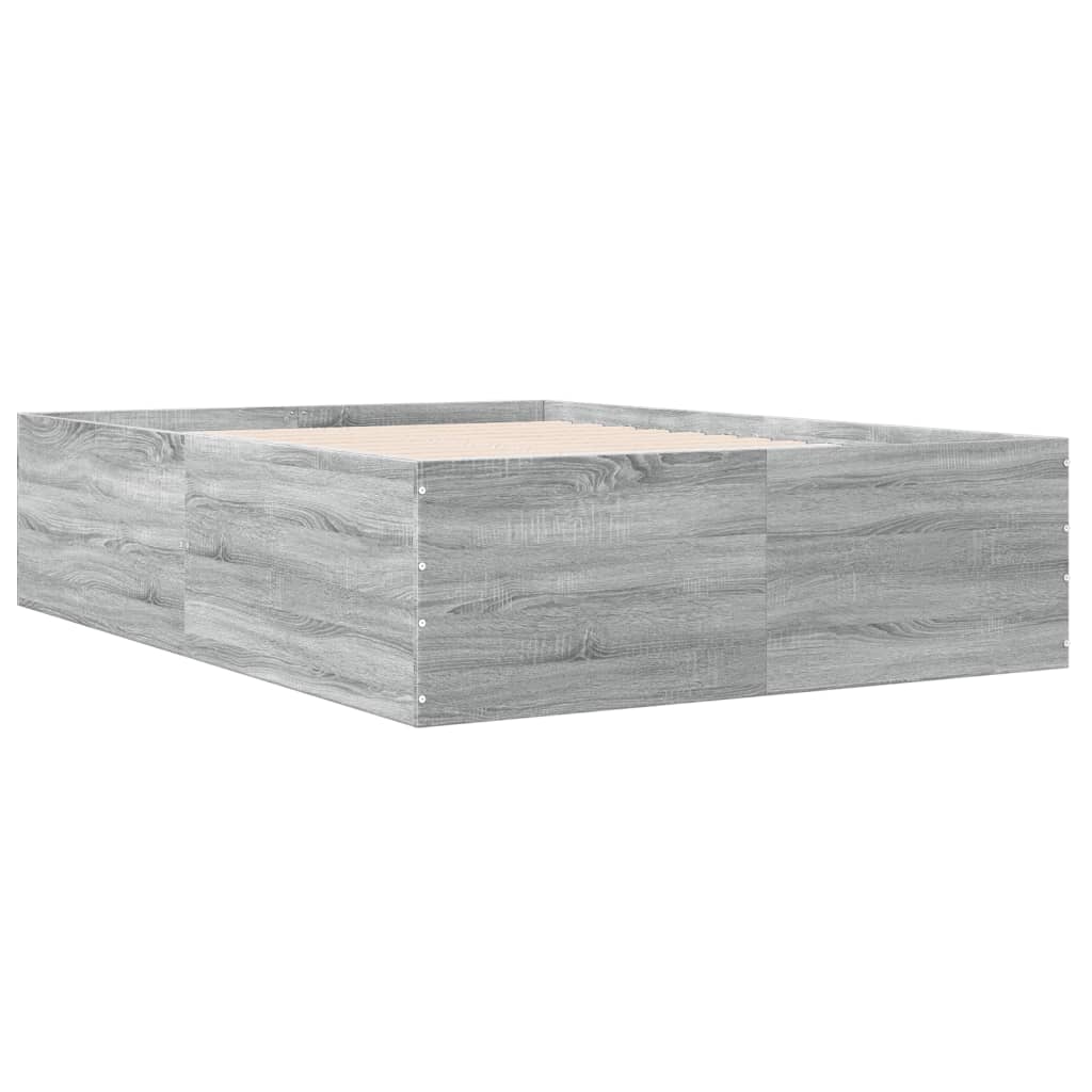Bed Frame Gray Sonoma 120x190 cm Particleboard