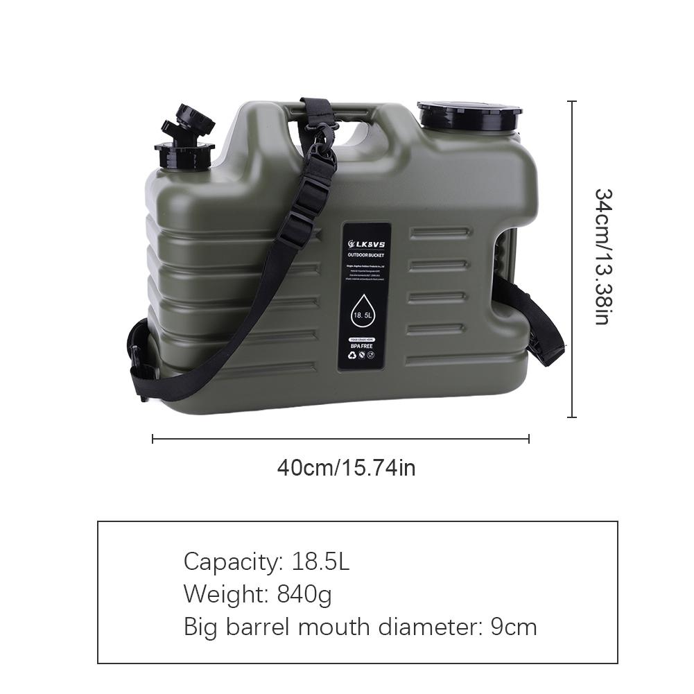 12/13/19L Camping-Wasserbehälter Outdoor-Wassereimer Große Kapazität Tragbare Wasserblase Abnehmbarer Wasserhahn Picknick-Wassertank