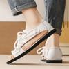 Men Handmade Simple Flats Brown Sandals Summer Roman Sandals Black white Leather Beach Shoes Plus Size