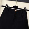 2026 Autumn/Winter Plus Size Corduroy High Waist A-line Black Short Skirt