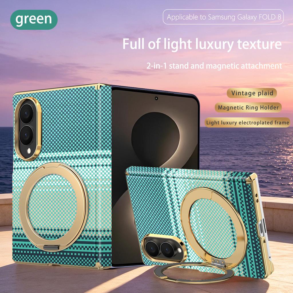 Carcasă Telefon Mobil Pliabil Samsung ZFold7 6 Model Kevlar Ecran Pliabil Galvanizare Atracție Magnetică Potrivit pentru Fold8Ultra Suport Rotativ