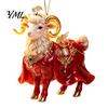 Cadeau pour la famille et les amis Ornement suspendu mouton de Noël plat 2D avec cordon, Décorations de fête d'intérieur en acrylique Pendentif pour arbre Fête à la maison Festif