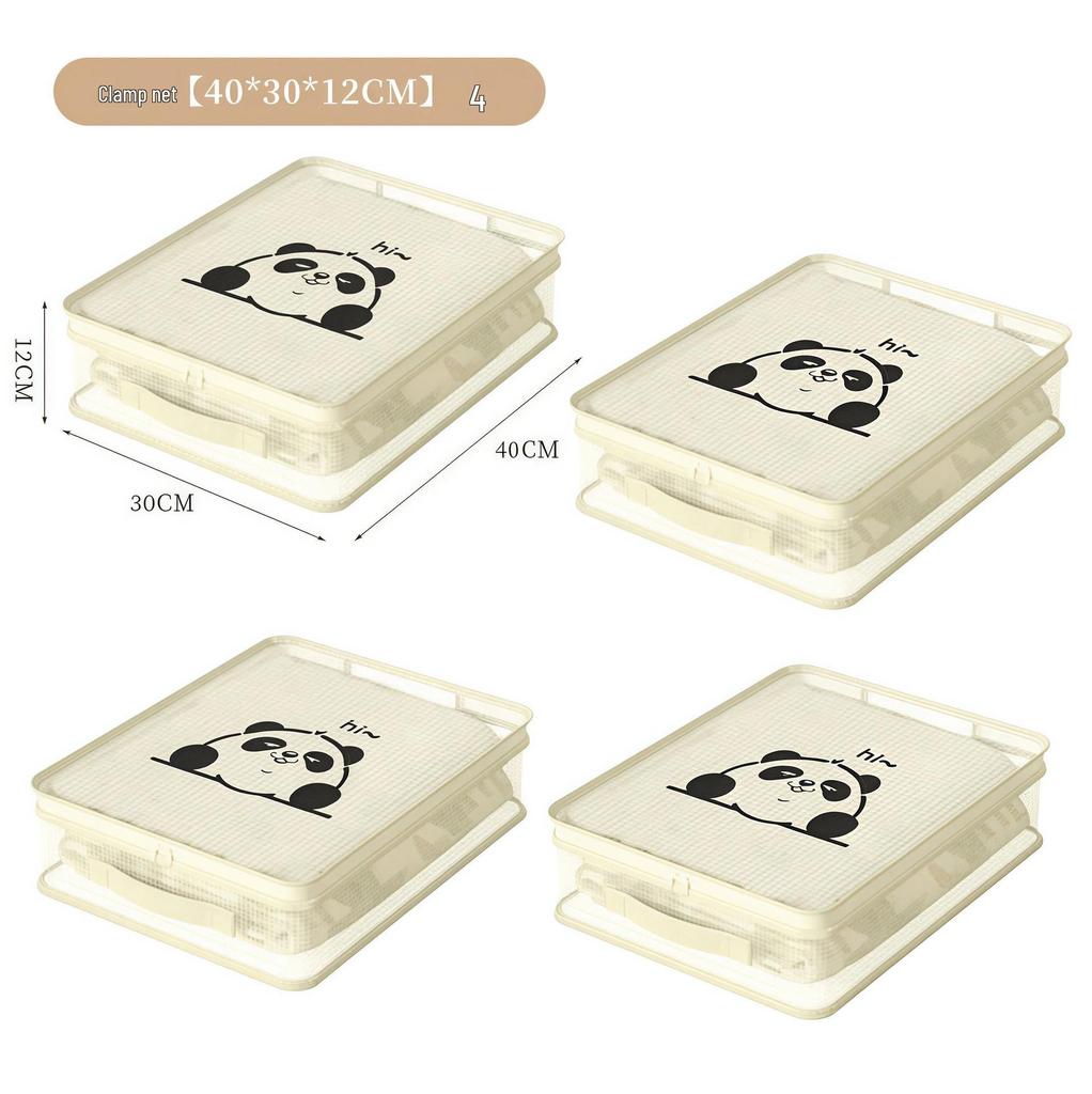 Four-Piece Mesh Storage Bag Set for Bedding and Clothes