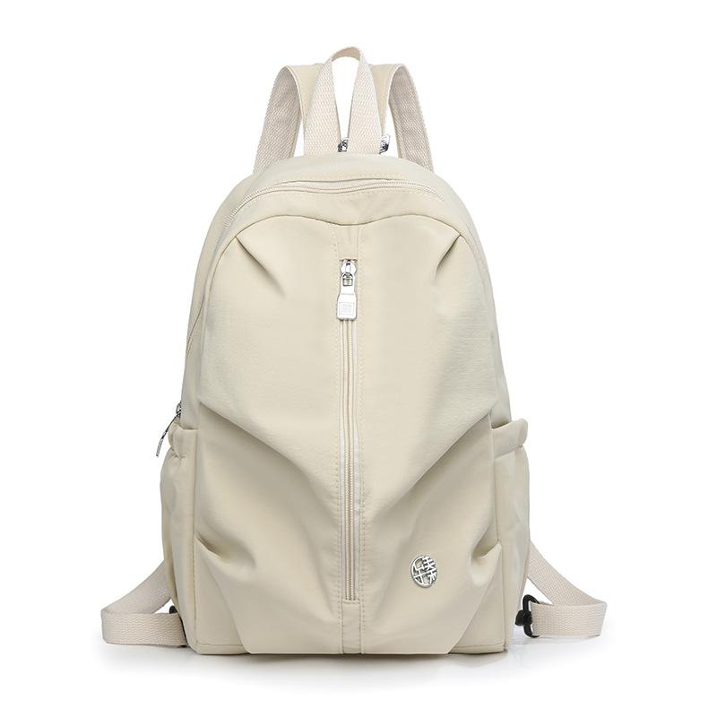 

Рюкзак для активного отдыха, нейлоновый плиссированный рюкзак, большая вместимость, дорожная нагрудная сумка бежевый