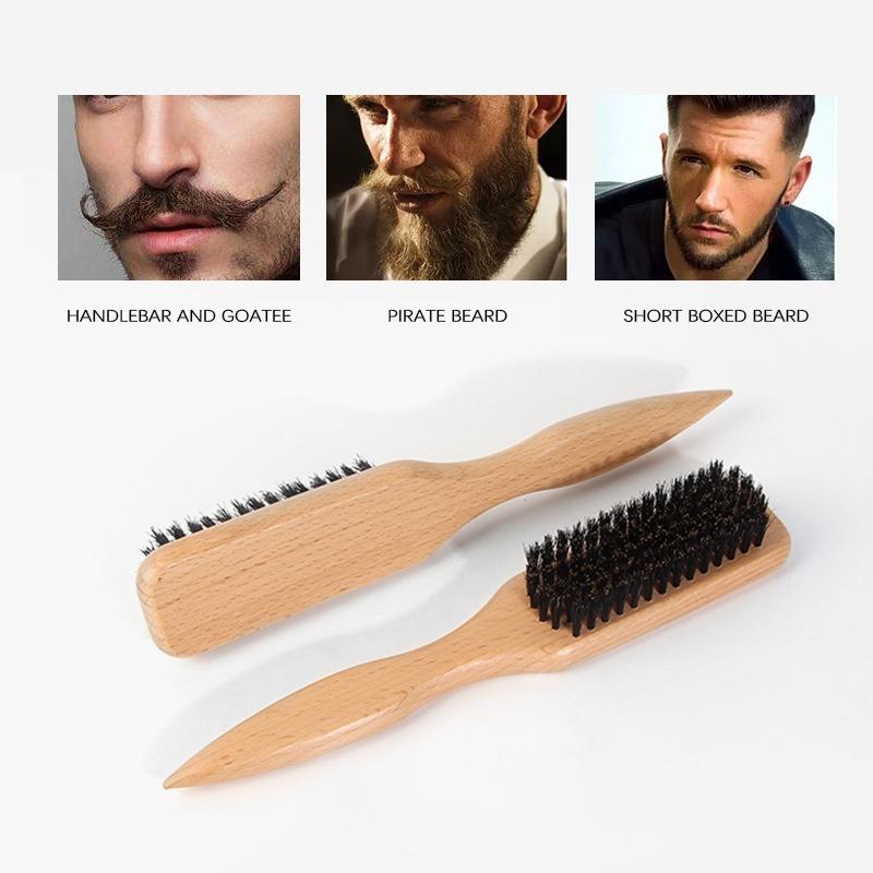 Men Leopard Print Beard Styling Brush Hairdressing Pointed Tail Plastic Cleaning Comb