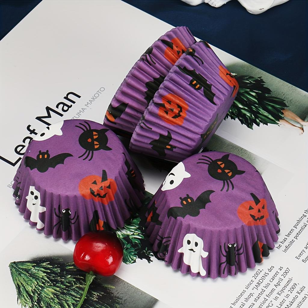 [Bat Party Cup Set] Bat Pattern Family Party Theme Dessert Paper Cup Birthday Party Main Cake Paper Tray Greaseproof Paper