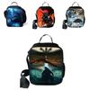 3D Godzilla Isolierte Lunchtasche für Kinder mit großem Fassungsvermögen und verstellbarem Riemen