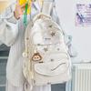 Print Letter Star Pattern Backpack With Multiple Compartments For Teens Girls
