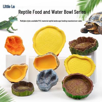 Reptile Rock Bowl: Turtle, Lizard, Frog, Snake, Gecko Water Dish & Fountain.