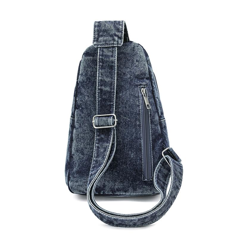 Denim Chest Bag Women's Crossbody Bag Large Capacity Shoulder Bag