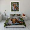 "Jungle-Themed Giraffe Art Set" Kid's and Adults' Bedroom Decor, Exquisite Three-piece Bedding Set Gift