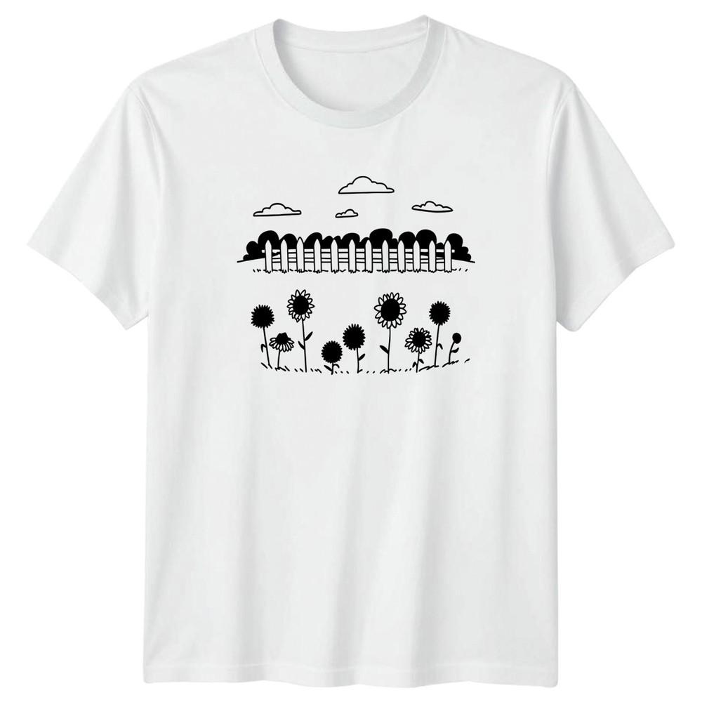 GerUnisex Farmhouse Happiness Unisexs TShirt Sunflower Gardening Birthday Gift S