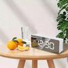 Mirror Led Digital Alarm Clock With Temperature Display And Smart Night Light For Bedroom, Makeup Vanity And Office Use