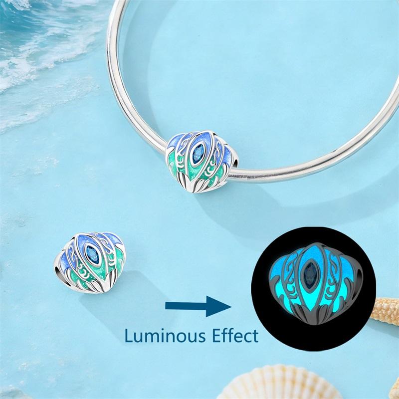 925 Silver Luminous Sea Star Turtle Shell Charms Bead Dangle For Women Fine DIY Birthday Jewelry Gifts