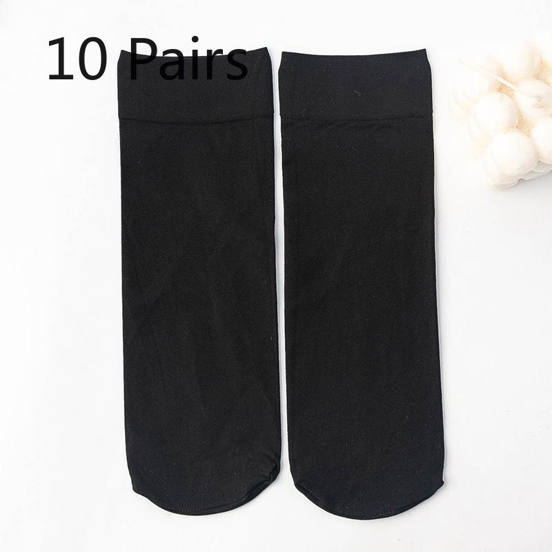 

10 пар жіночих весняно-осінніх потовщених зносостійких панчіх з антизачіпною ниткою 10 Pairs чорний