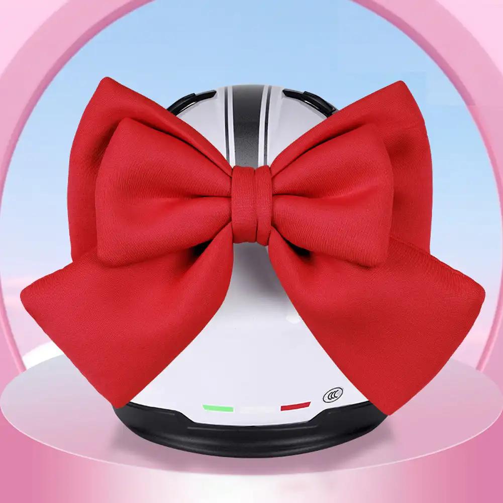 Cute Motorcycle Helmet Bow Decoration Electric Bike Helmet Body Bowknot Suction Cup Parts Decoration Accessories For Girl Women