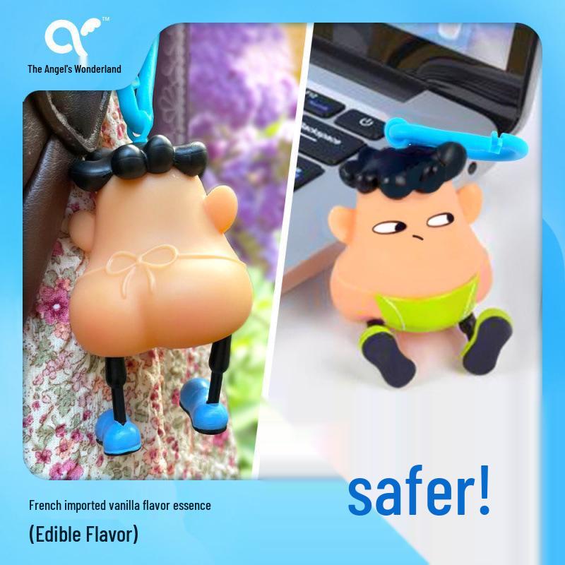 Creative Stress Relief Toy: Blackhead & Beard Plucking Keychain Pendant.