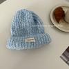 Ice cream color~ solid color soft glutinous women's comfortable autumn and winter warm ear protection wool knitted hat