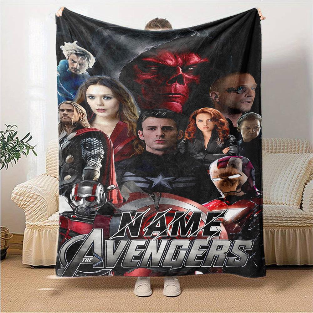 Custom Name "Avengers vs Thanos: Epic Battle" blanket for Couch & Bed, Plush Cozy Fuzzy Blanket Super Soft & Warm Blankets for Fall and Winter. 090817