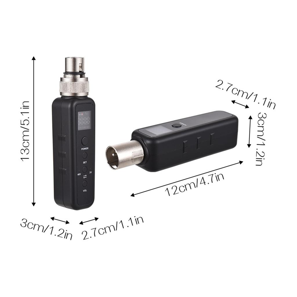 Microphone Wired to Wireless Transmitter and Receiver UHF Wireless Mic System for Audio Mixer Speaker Amplifier