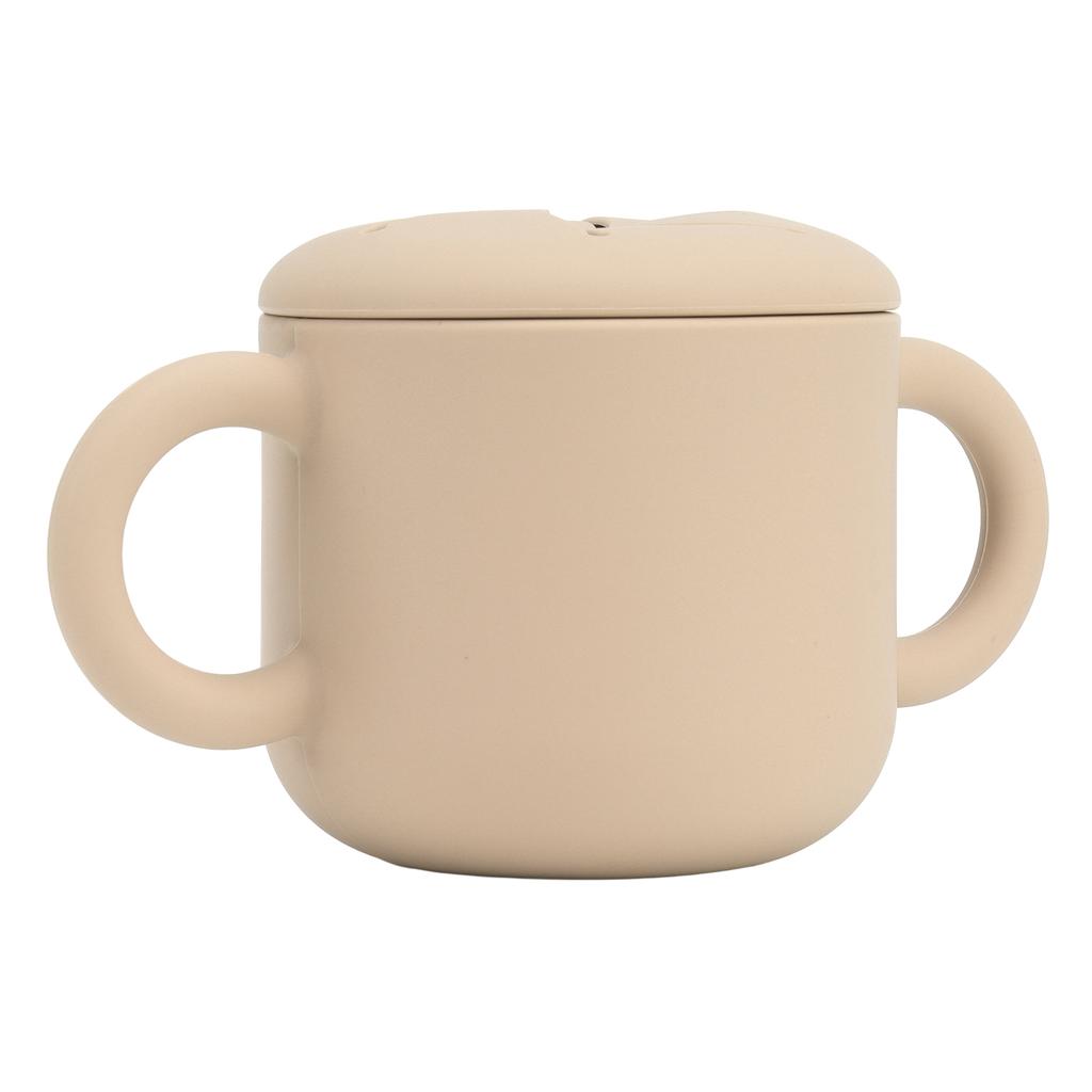 Baby Lernen Trinkbecher Silikon Doppelgriff Design Einfache Reinigung Auslaufsicher Kleinkind Trainingsbecher Khaki