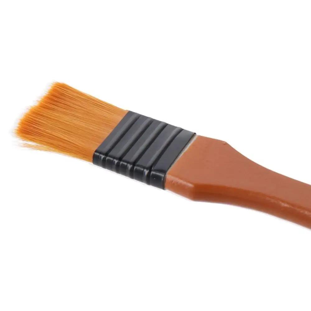 Wood 10 Pieces Paint Brush Set Composed of Orange and Black 23*9.5cm 1 Paint Spatula with Brush Case For Acrylic