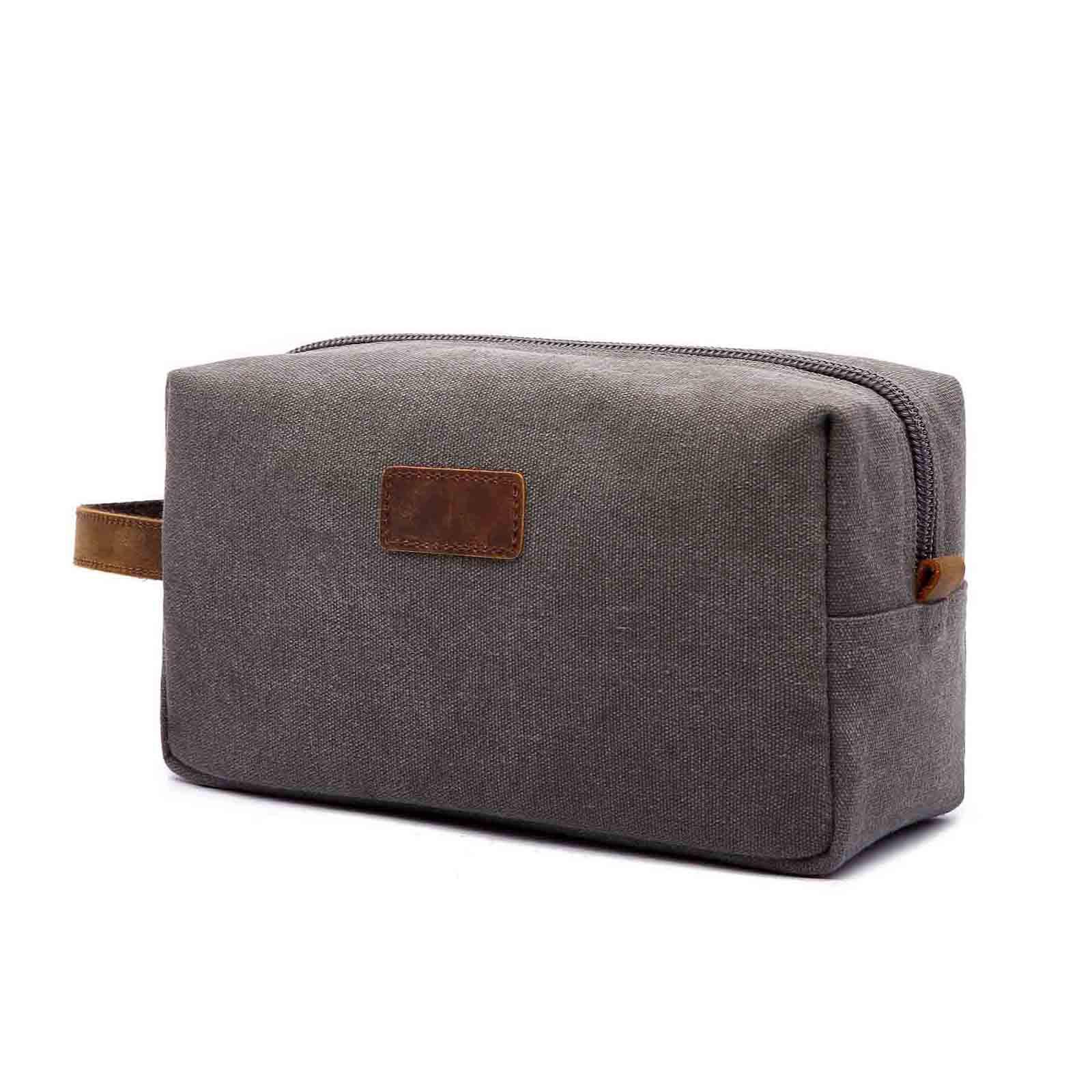 

Personalized Toiletry Bag For Men, La-ser Engraved Canvas Shaving Kit Toiletry Bag Leather Canvas Kit For Travel, Gift For Him, Groomsmen Gifts One Size