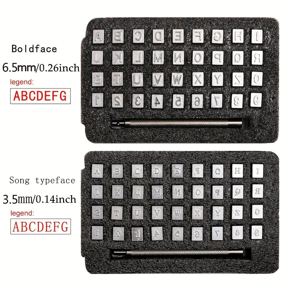 Conjunto de 36 peças de Ferramentas de Carimbo de Couro - Carimbos de Aço de Alfabeto e Números para Artesanato em Couro e Impressão em Metal