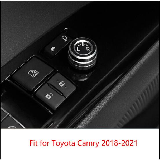 18-21 Rearview Mirror Adjust Knob For Toyota Camry Black Aluminum Button Cover