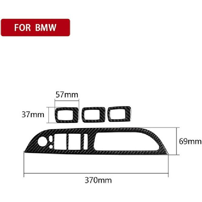For BMW 5 Series E60 2008-2010 Car Door Armrest Panel Cover Trim Carbon Fiber