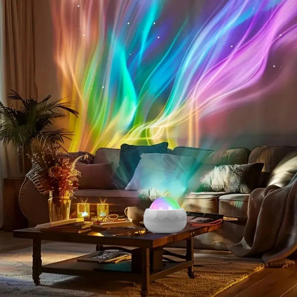 Creative Multicolor Ambient Lighting Water Ripple Colorful Aurora Night Light Wall Mounted USB Charging Atmosphere Light Bedroom