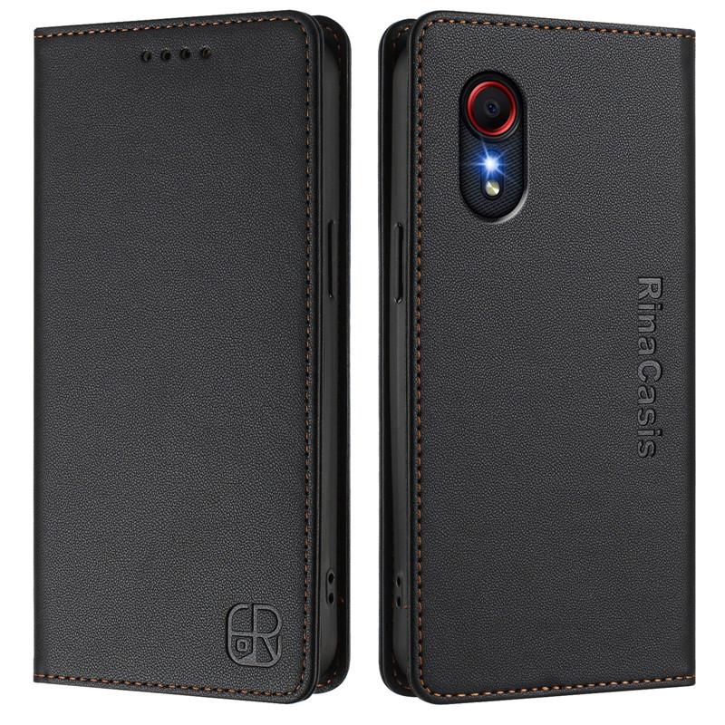 Luxury Anti-thef Wallet Flip Cover Phone Case For Samsung Galaxy Xcover 5 7 6 Pro 2 4 4S Leather Cases Magnet Solid Color Coque