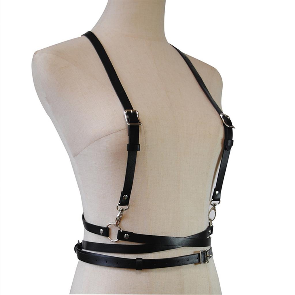 Leather Hip-hop Personality Fashion Bondage Chest Ornament Integrated Trendy Body Chain