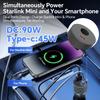 2-in-1 90W Power Cable Cigarette Lighter Adapter Car Charger Type C 12V-24V To 30V Booster DC Power Cord DC Male to Lighter Plug For Starlink Mini