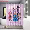 1pc K-Pop Demon Hunters Print Waterproof Shower Bathroom Partition Privacy Hanging Curtain with 12 Hooks Easy Installation
